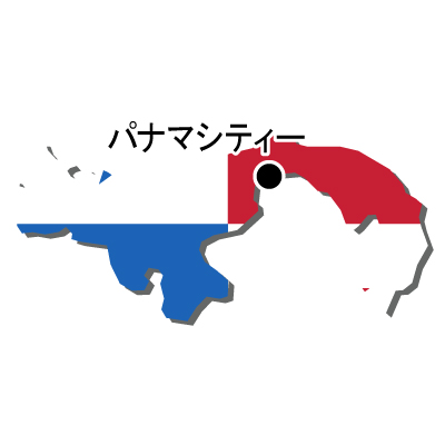 パナマ共和国無料フリーイラスト｜首都名・国旗付